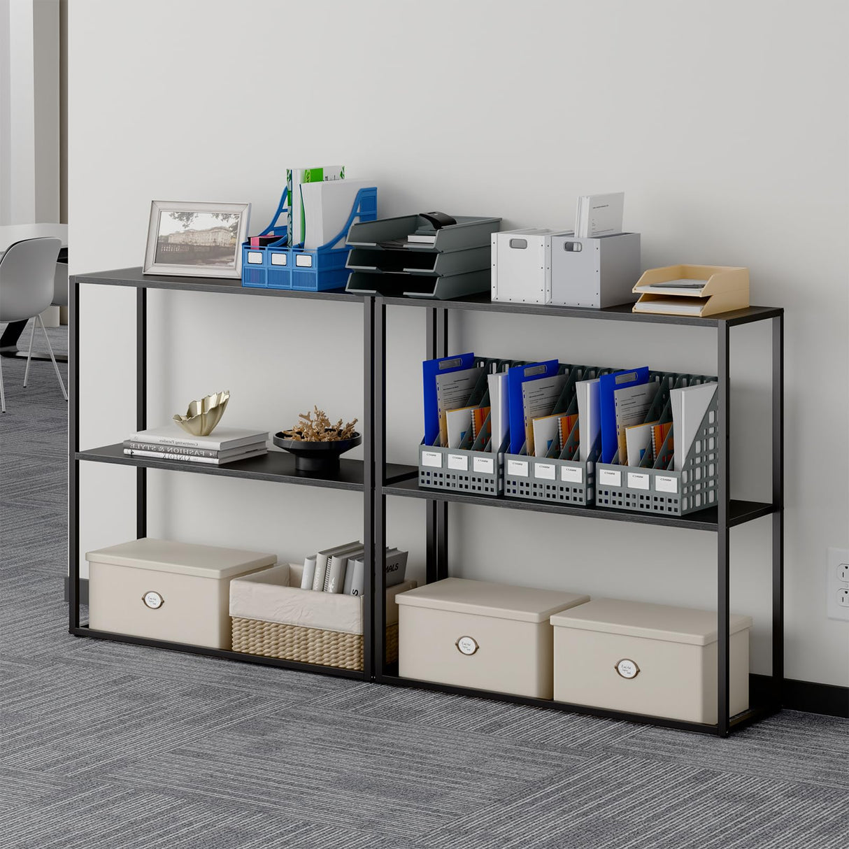 TIQLAB Small Entryway Table, 29.5" Narrow Console Table with Shelves, Sofa Table, Couch Table, Side Table, Entry Table for Hallway, Living Room, Small Space, Black TIQLAB