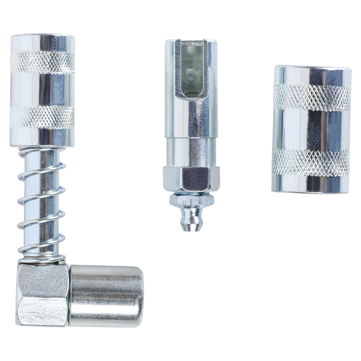 ARES 54017 – 2-Piece Grease Gun 90-Degree Adapter Set – Includes Quick Connect Coupler Style and Quick Connect Slide-On Style Adapters ARES