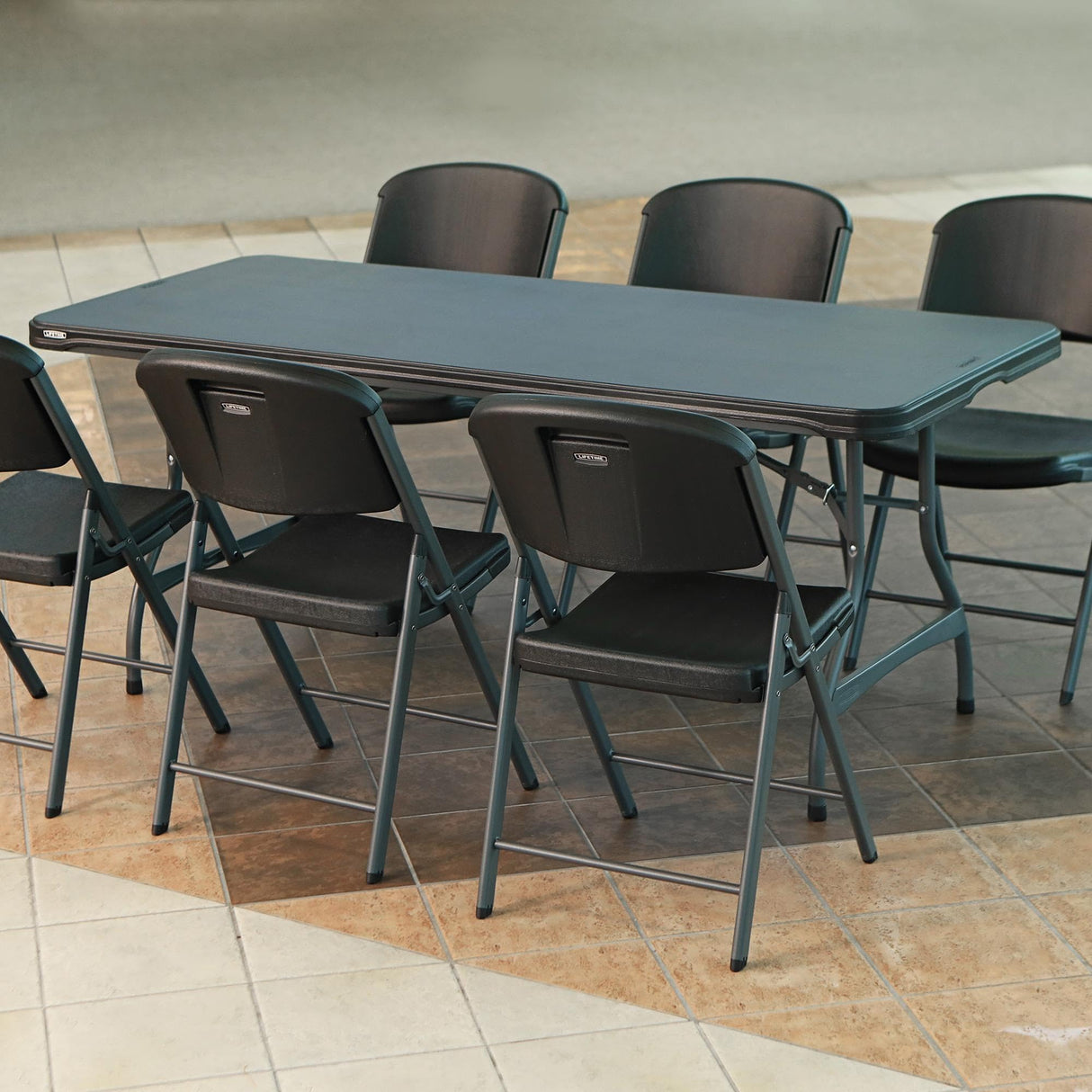 Lifetime 6-Foot Nesting Folding Table, Commercial, Black Lifetime