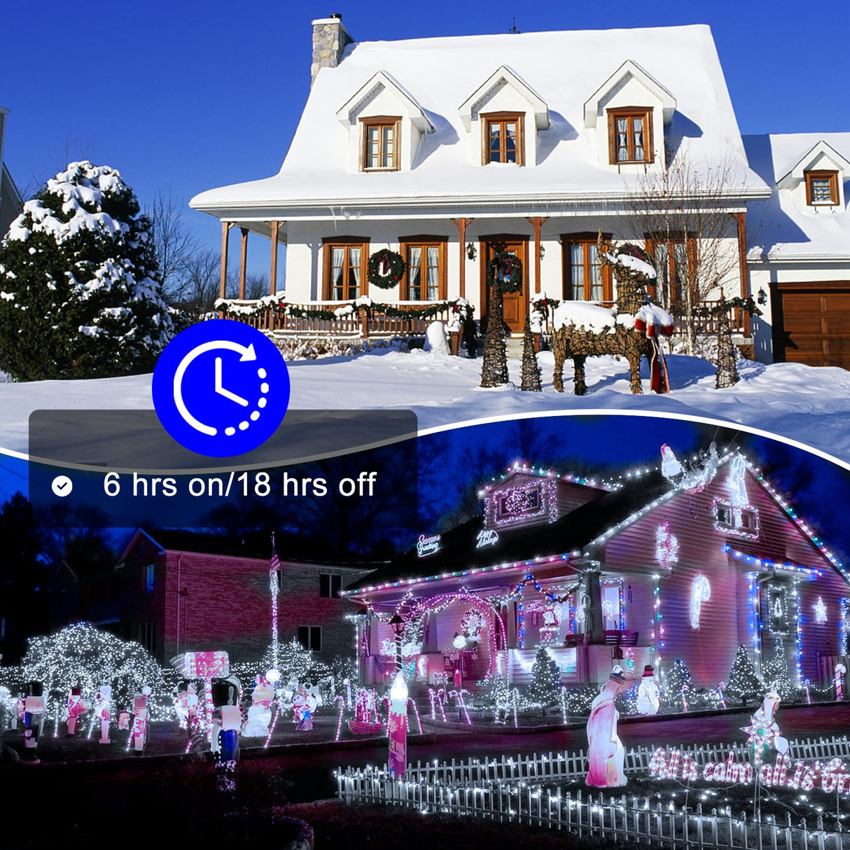 197FT 500 LED Christmas String Lights Outdoor with 8 Modes Timer Memory Function Waterproof Fairy Lights Plug in for Party Xmas Tree Yard Wedding Outside Indoor Decorations(Cold White) SAUIRS