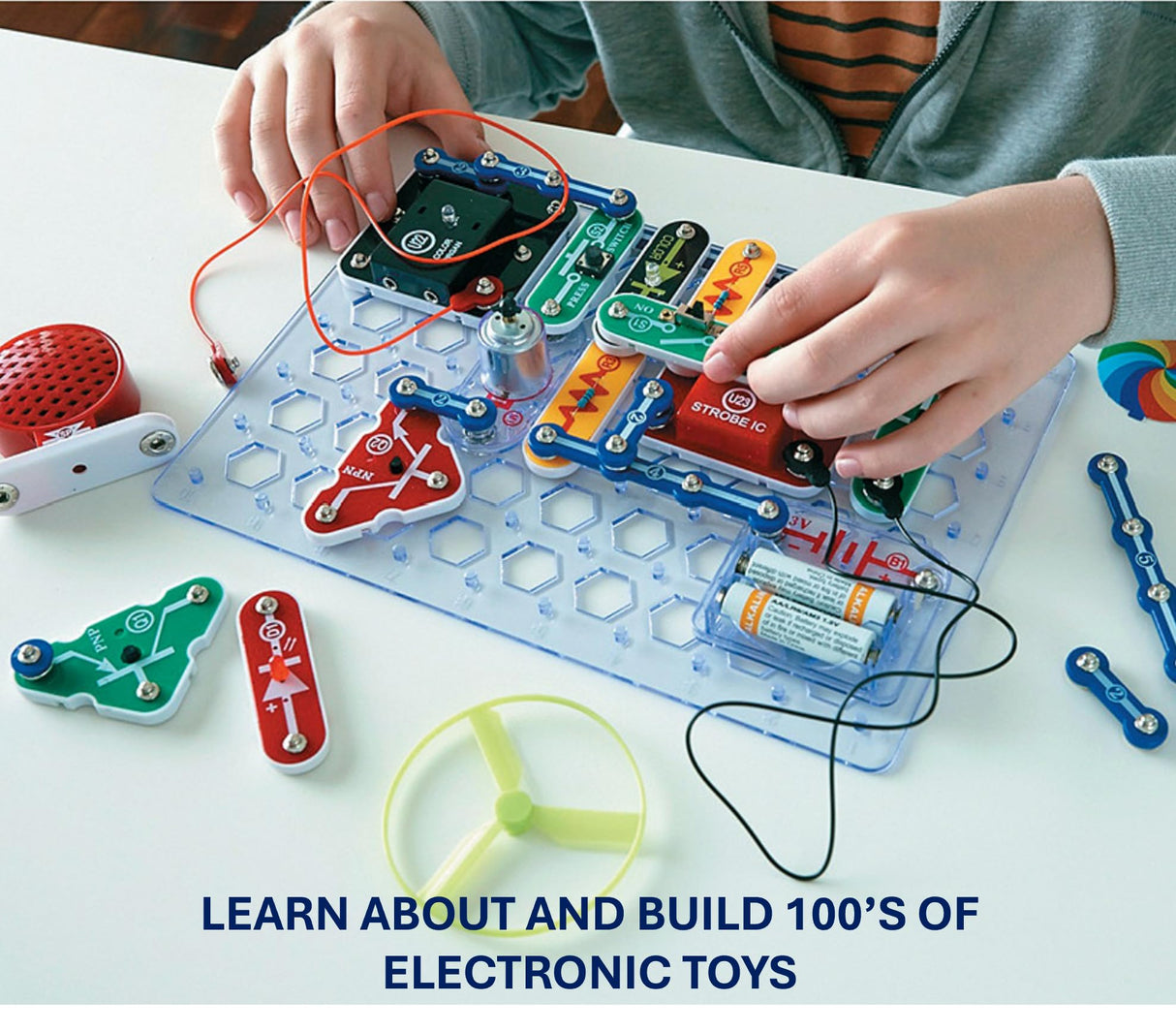 Snap Circuits Light Electronics Exploration Kit | Over 175 Exciting STEM Projects | Full Color Project Manual | 55+ Snap Circuits Parts | STEM Educational Toys for Kids 8+ Snap Circuits