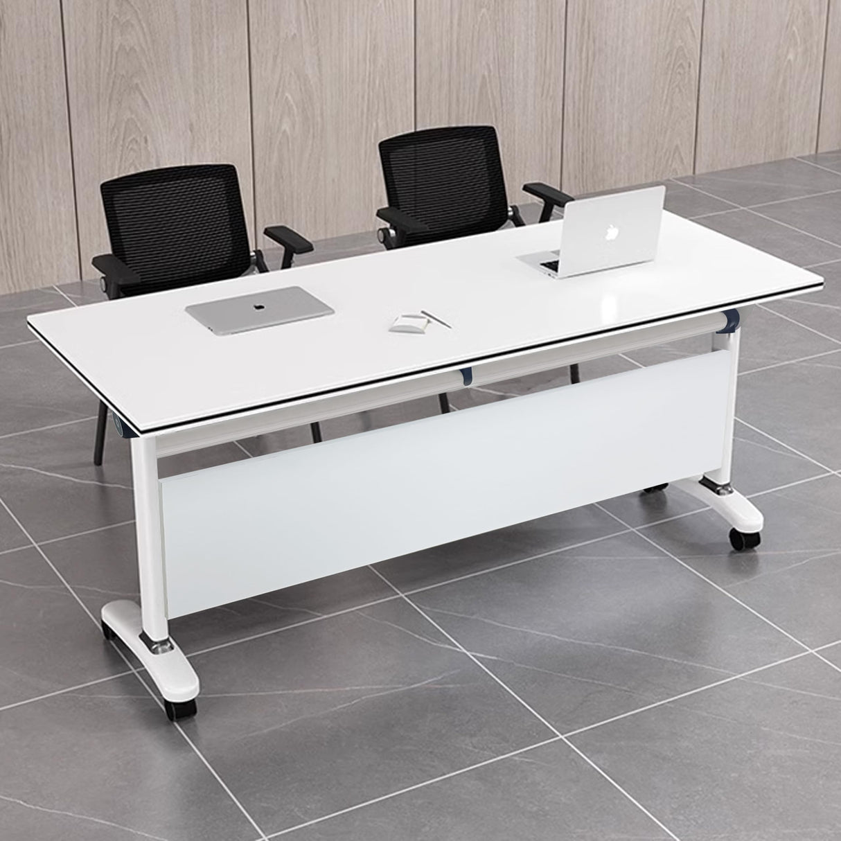 HSHBDDM Folding Conference Table Foldable Conference Table, Conference Rooms Training Rooms Flip Top Mobile Training Table, Rolling Meeting Table with Caster Wheels, Suitable for Office,Meeting Room HSHBDDM