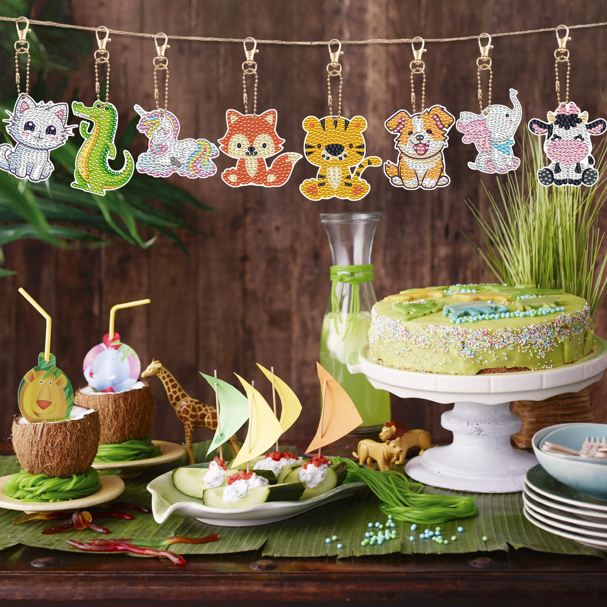 15 PCS Diamond Painting Keychains Animal Diamond Art Ornaments Double Side Diamonds Key Rings DIY 5D Art Pedants for Beginners Birthday Crafting Home Party Decor Augisteen