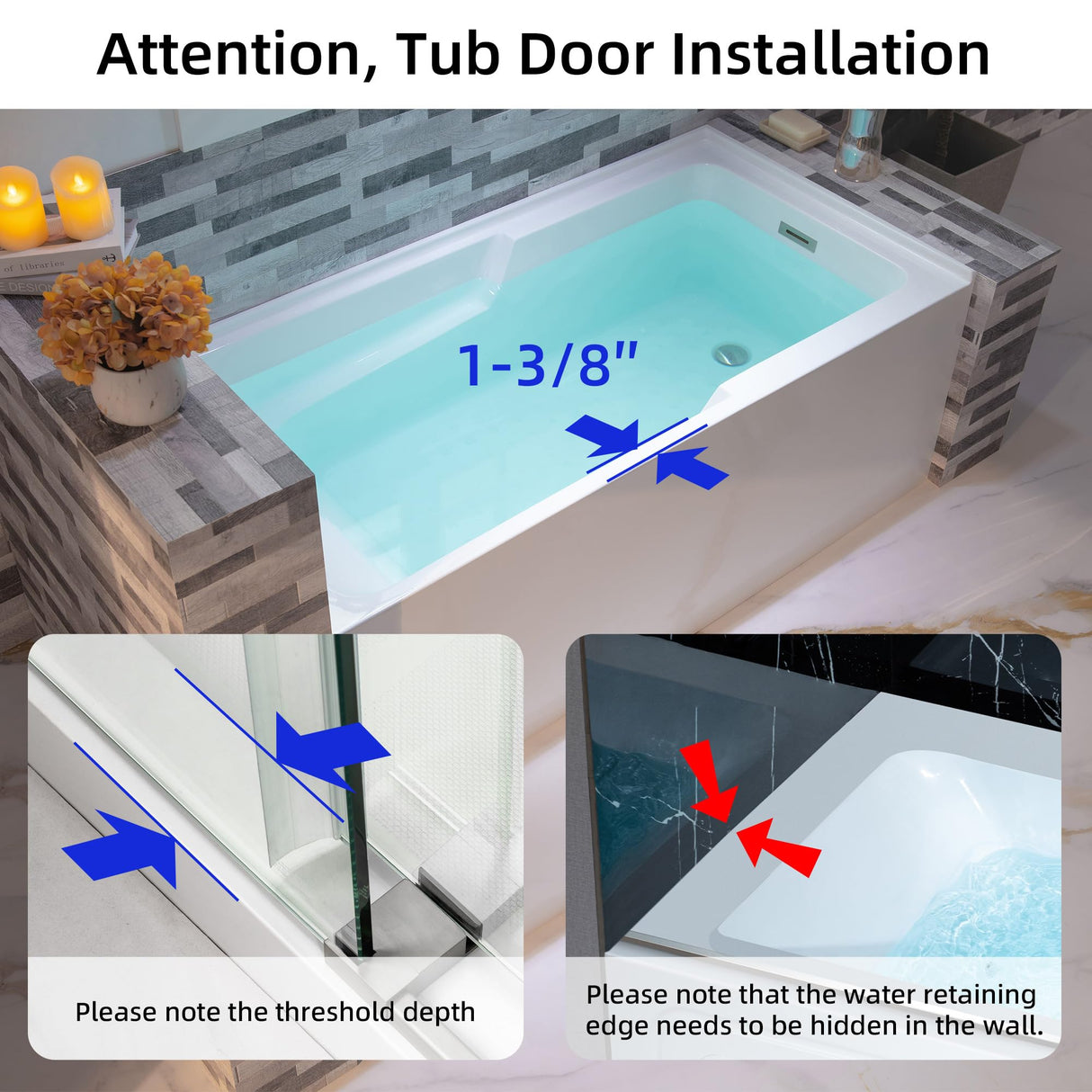 WOODBRIDGE 60" Acrylic Rectangular Alcove Soaking Bathtub in White with Right Drain, Brushed Nickel Pop-Up Drain Included BA6030R WOODBRIDGE