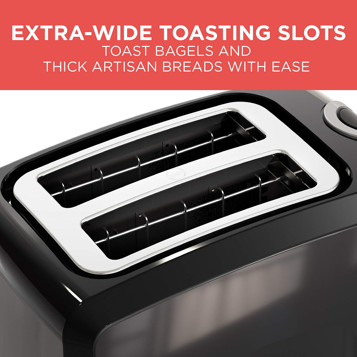BLACK+DECKER 2-Slice Toaster, T2569B, Extra Wide Slots, 6 Shade Settings, 850 Watts, Crub Tray, Cancel Button BLACK+DECKER