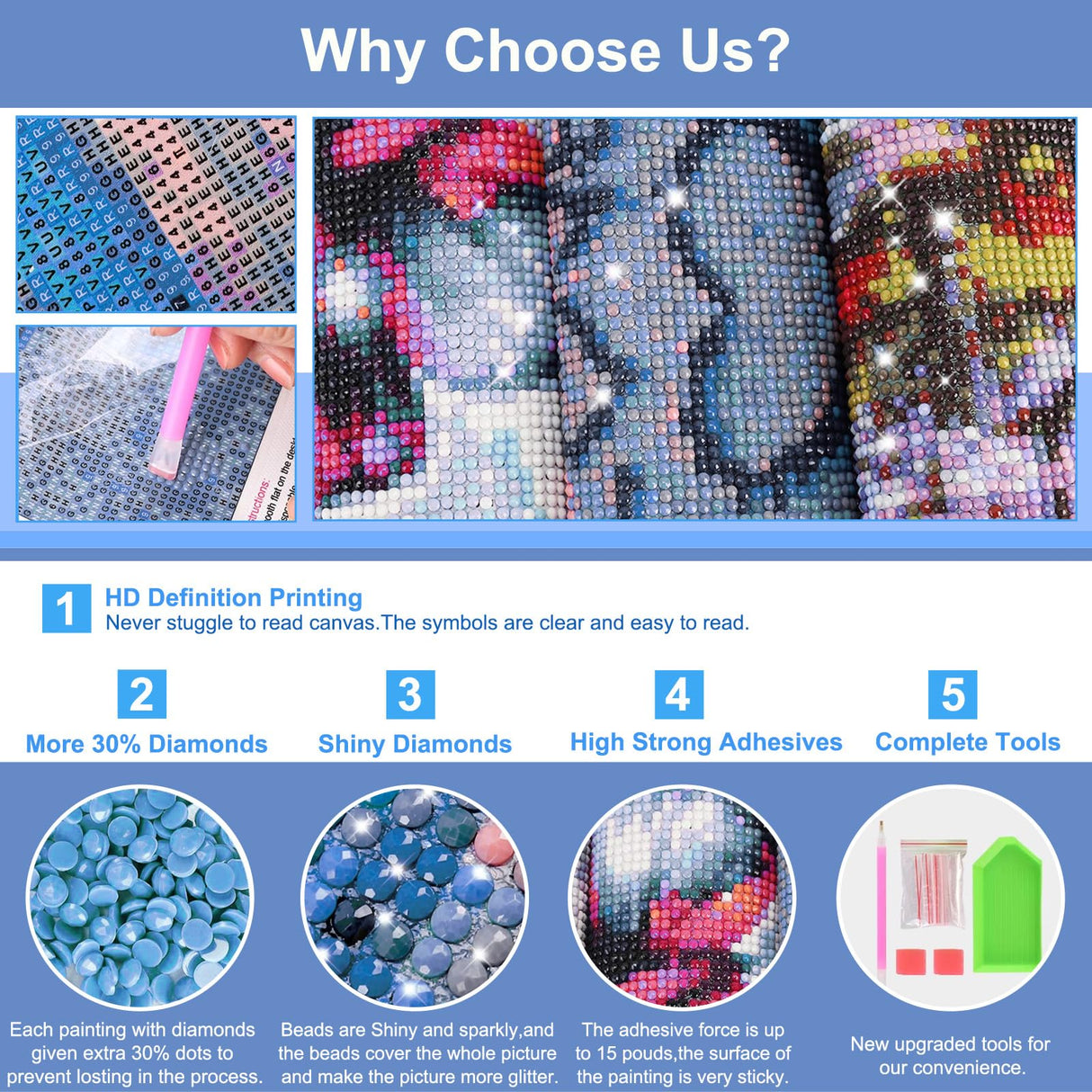 HEIBAGO 5D Diamond Painting Kits for Adults, Black Cat Full Drill Diamond Painting Kits for Beginner,DIY Moon Round Diamond Dots for Adults Gem Art Home Wall Decor 12 x 16 in HEIBAGO