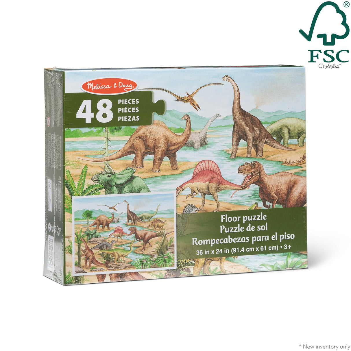 Melissa & Doug Dinosaurs Floor Puzzle - 48 Pieces (2 Feet x 3 Feet Assembled) - FSC Certified Melissa & Doug