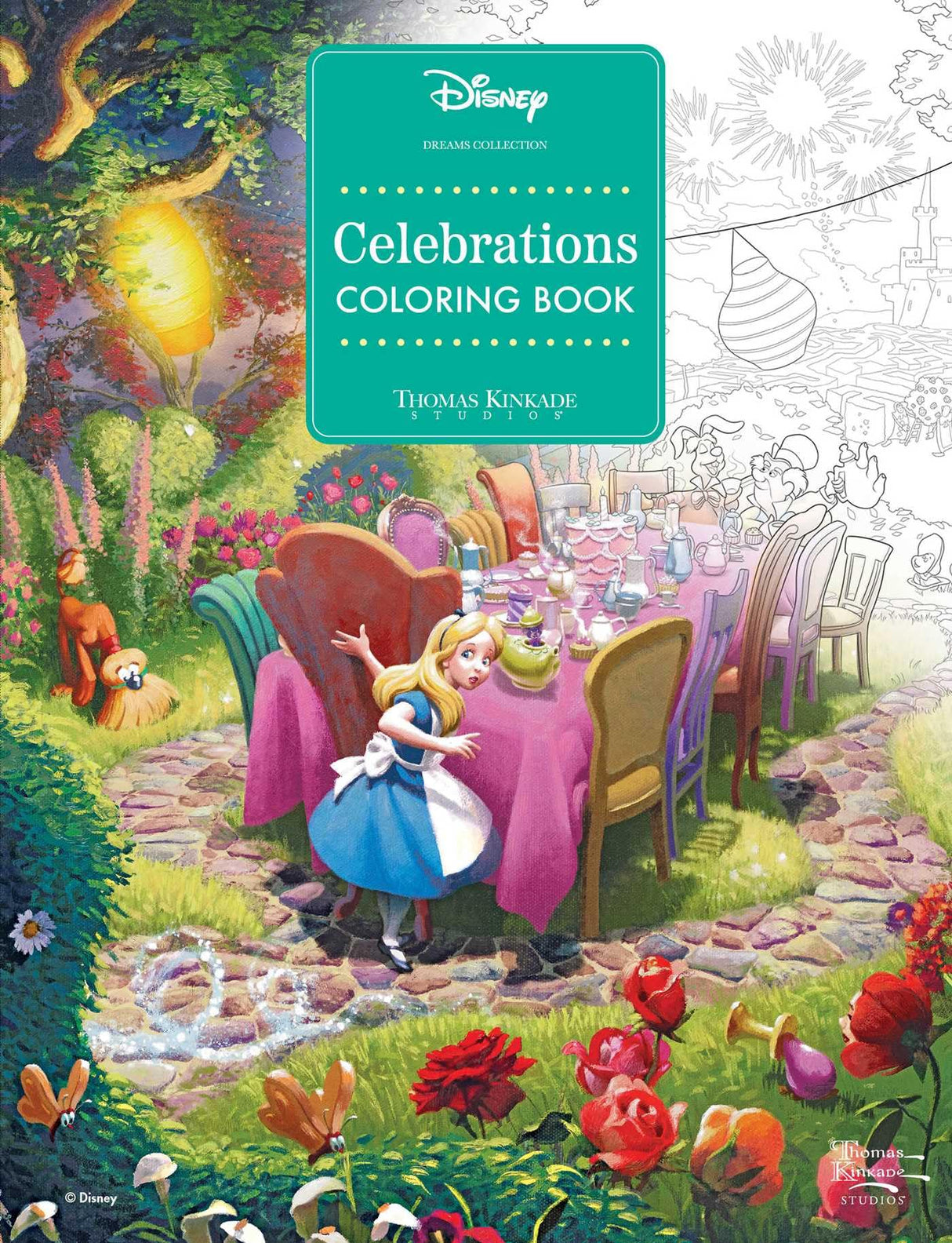 Disney Dreams Collection Thomas Kinkade Studios Celebrations Coloring Book WoodArtSupply