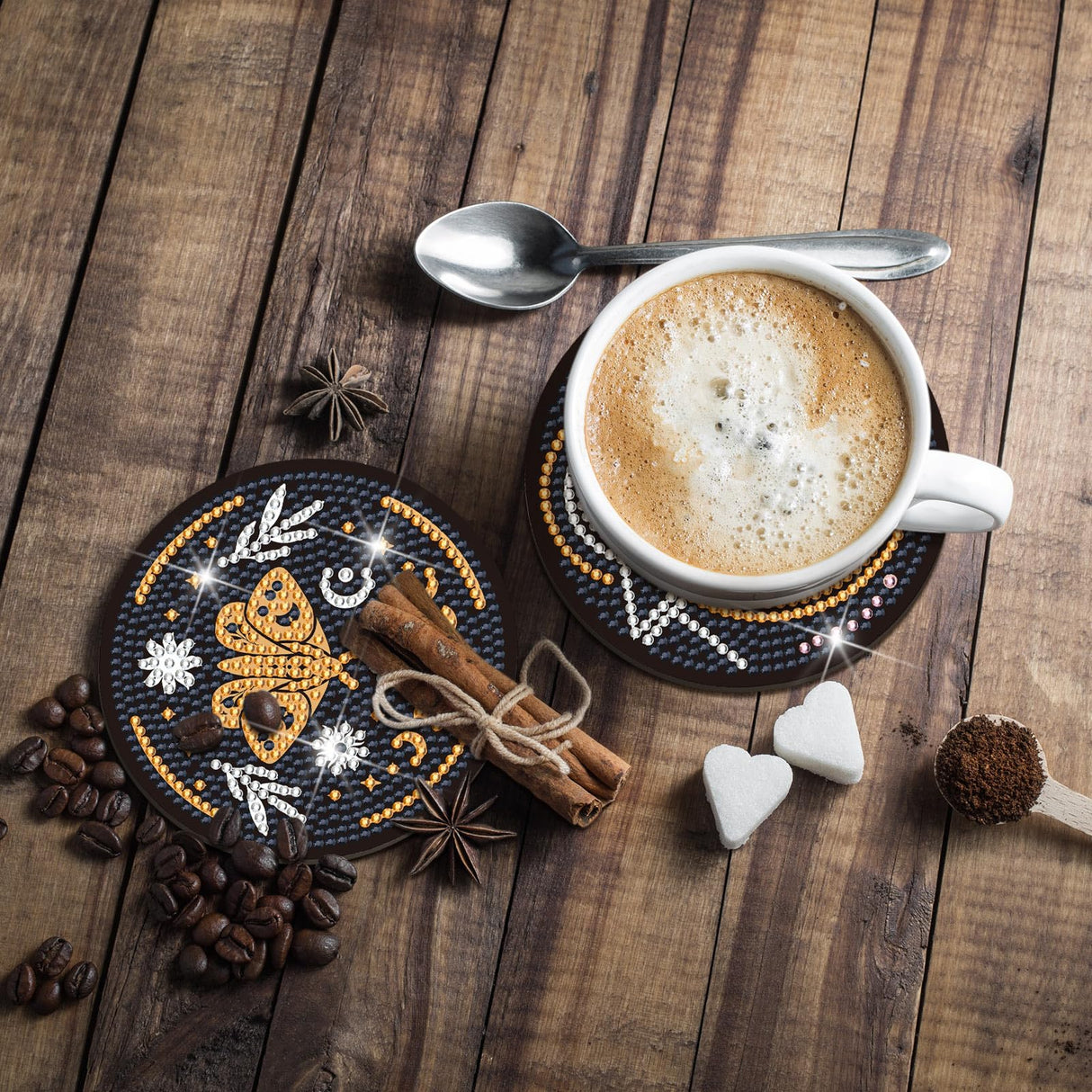 Xuhal 12 Pcs Tarot Diamond Painting Coasters Kits DIY Tarot Diamond Art Coasters with Holder DIY Drinks for Adults Craft Supplies Art Gift, 12 Styles Xuhal