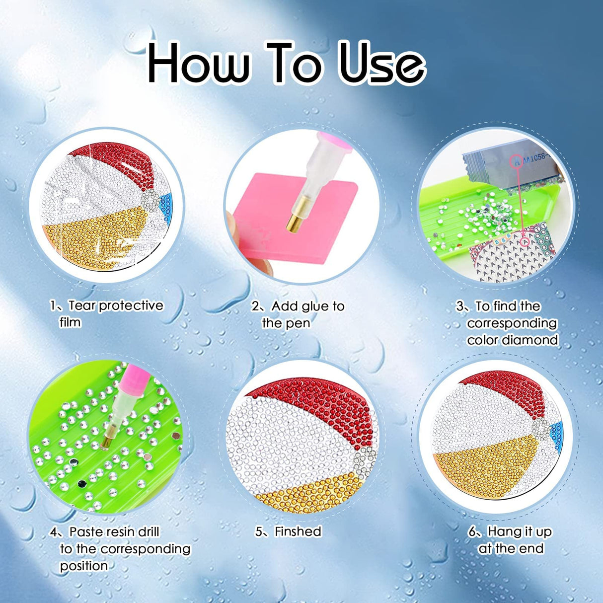 YLOLUL 10 Pcs Balls Shaped Diamond Painting Coasters Kits DIY Soccer Ball Football Diamond Painting Coasters with Holder for Beginners Adults and Kids Art Craft Supplies Gift YLOLUL