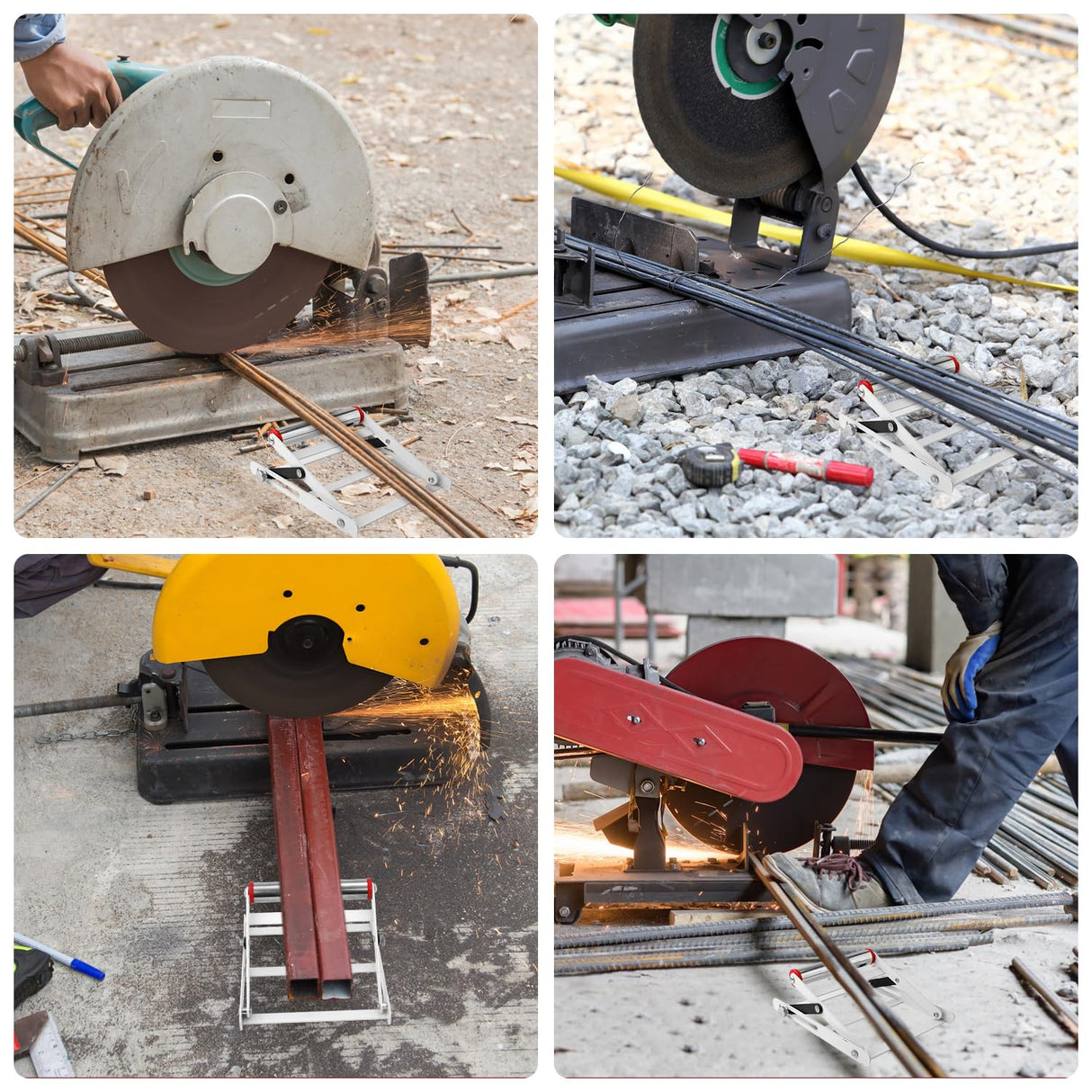 2pcs Adjustable Cutting Machine Support Frame, Foldable Height Adjustable Cutting Machine Table Saw Stand, Height Adjustable Range 2.17-5.31 Inch PEUTIER