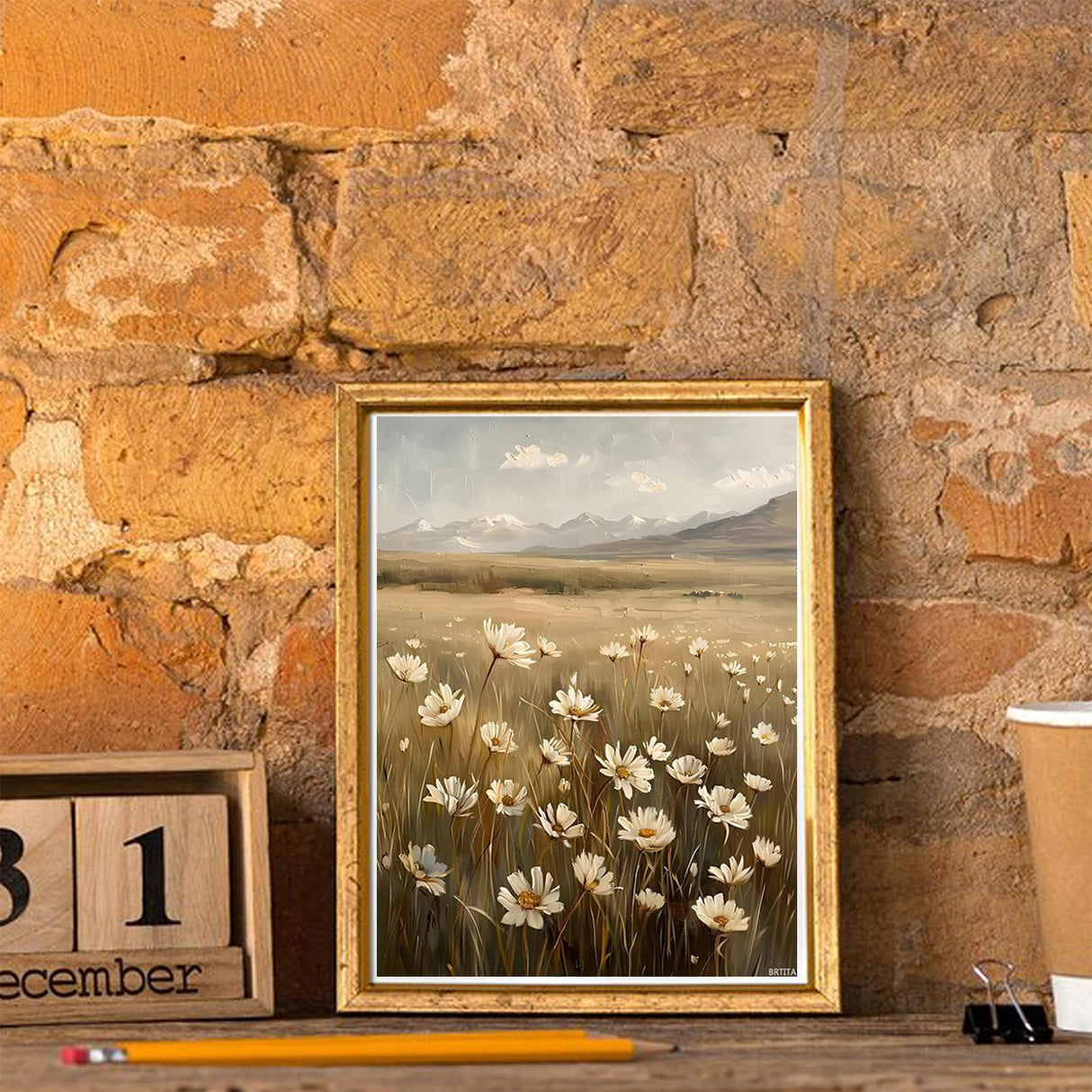 BRTITA Beautiful Wild Flowers Spring Diamond Painting Kits, 5D DIY Flowers Diamond Painting Kits for Adults, Florals Full Round Drill Spring Diamond Art 12x16in / 30x40cm BRTITA