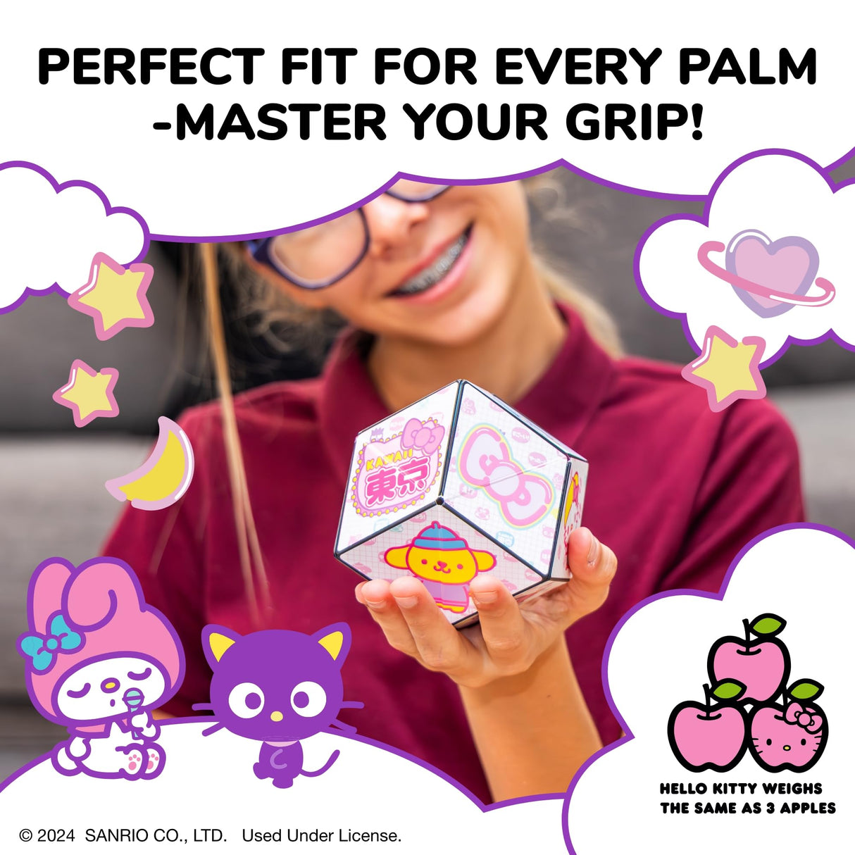 SHASHIBO Hello Kitty & Friends Shape Shifting Box - Award - Winning,Patented Magnetic Puzzle Cube w/ 36 Rare Earth Magnets - Fidget Toys for Adults & Kids 8+, Transform Into Over 70 Shape (Kawaii) Shashibo