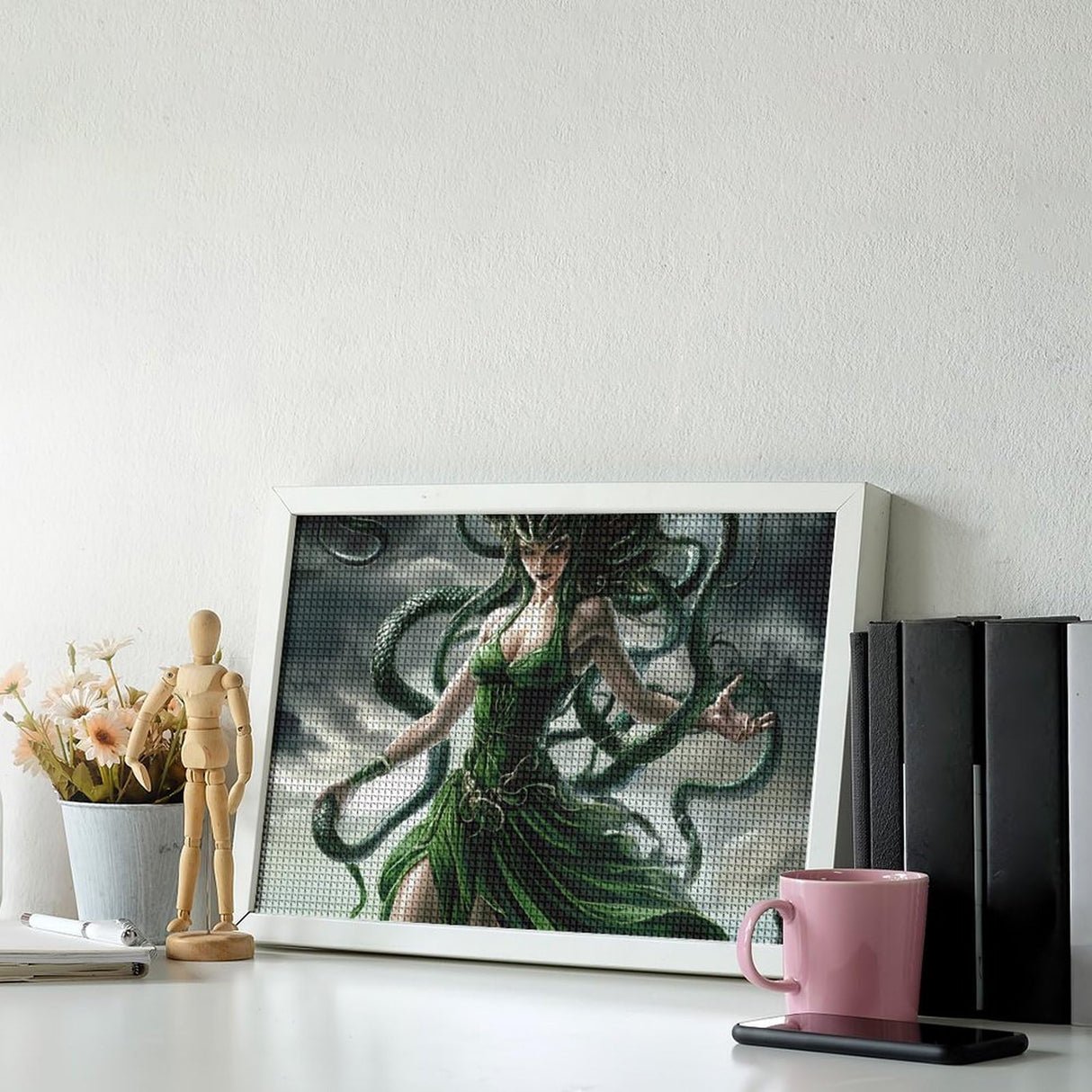 Greek Mythology Medusa Printed Diamond Art Painting Kits for Adults Canvas Diamond Wall Artwork Pictures for Home Office Generic