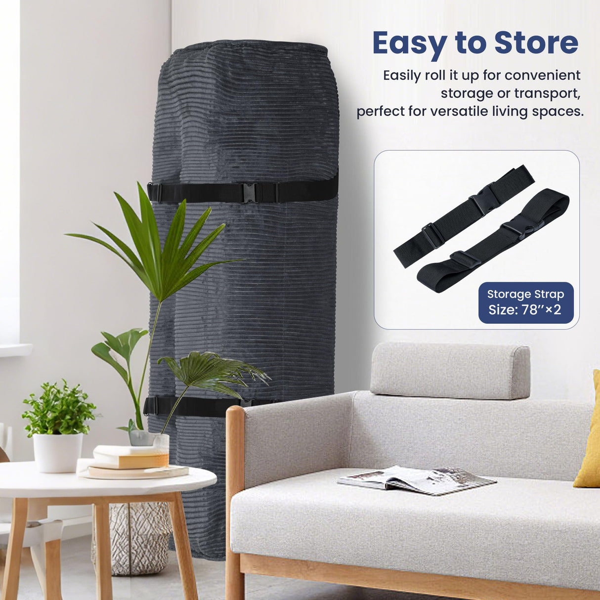 cidludto 8 Inch Futon Mattress Full Size, Extra Thick Futon Sofa Bed Upgraded Japanese Floor Mattress Floor Futons Mattress for Adults Foldable Japanese Futon Mattress 8", Grey cidludto