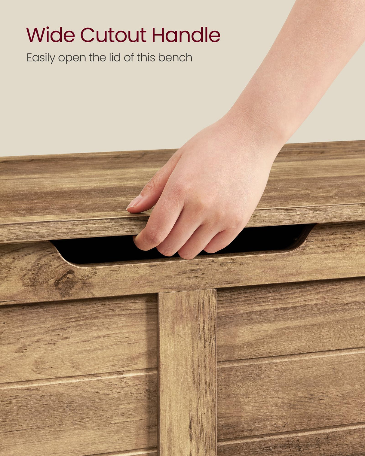 VASAGLE Storage Chest, Storage Trunk with 2 Safety Hinges, Storage Bench, Shoe Bench, Farmhouse Style, 15.7 x 39.4 x 18.1 Inches, for Entryway, Bedroom, Living Room, Honey Brown ULSB061K01 VASAGLE