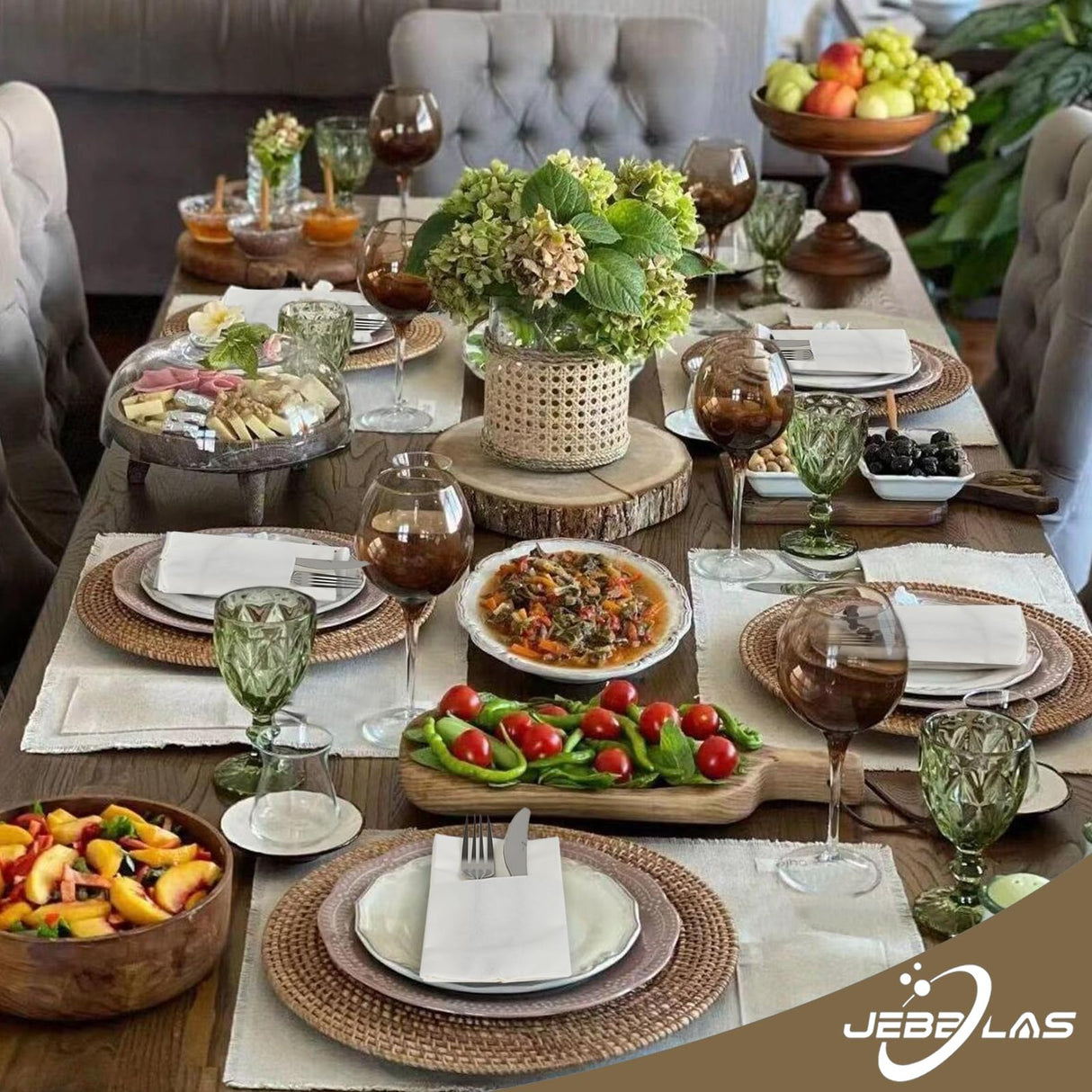 JEBBLAS Disposable Cloth Like Napkins, Built-in Flatware Pocket, Wedding Party Linen Feel White Napkin, Prefolded for Silverware,50 Count JEBBLAS