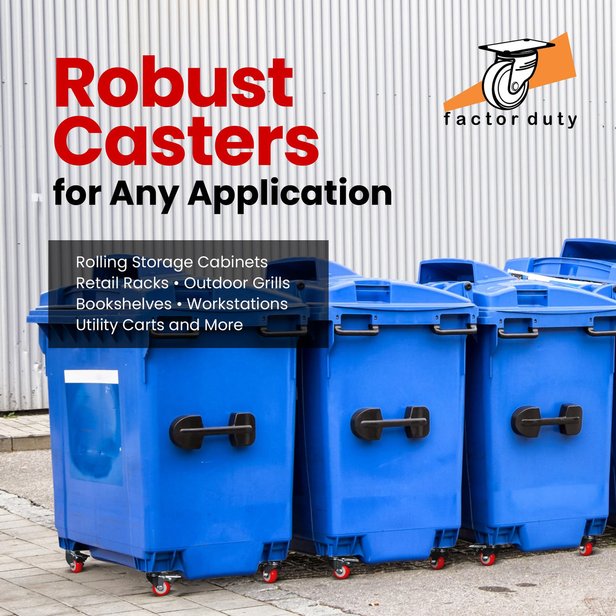 Online Best Service 4 Pack Caster Wheels Swivel Plate On Red Polyurethane Wheels (2 inch With Brake) Online Best Service