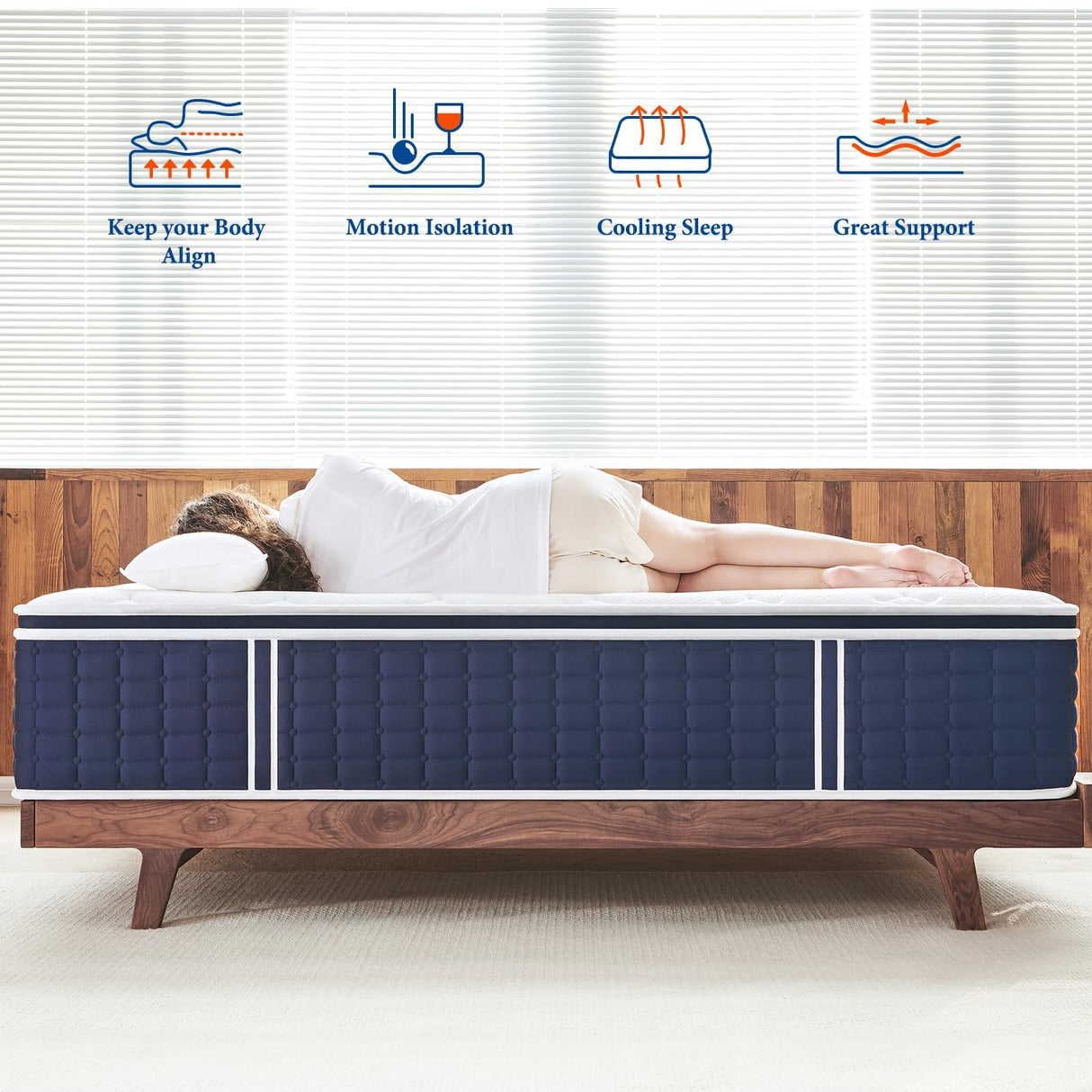 Coolvie Full Size Mattress 14 Inch, Hybrid Full Mattress in a Box, 4 Layer Premium Foam with Pocket Springs for Motion Isolation and Pressure Relieving, Medium Firm Feel, 100-Night Trial Coolvie