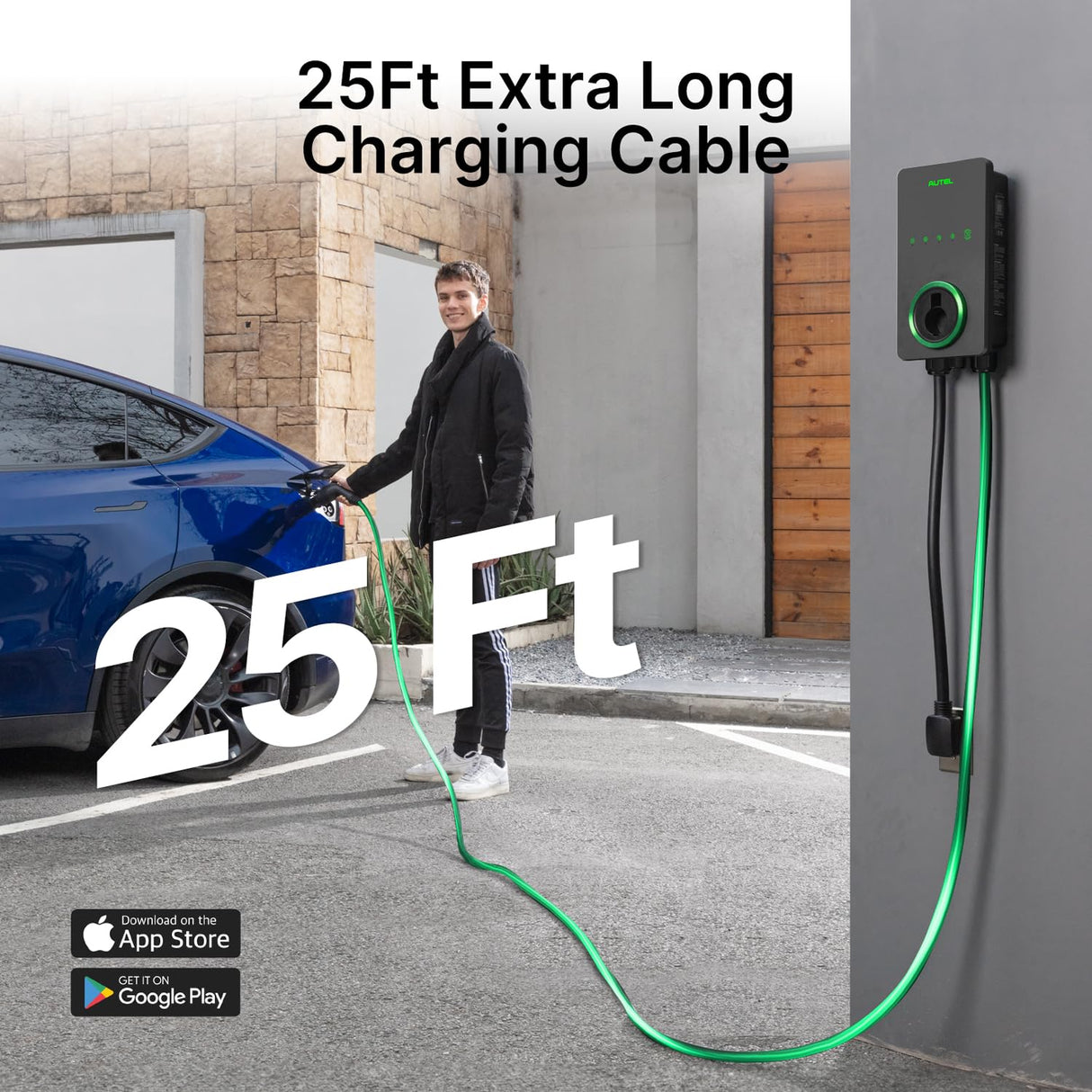 Autel Home Smart AI Level 2 EV Charger up to 40Amp, 240V, Indoor/Outdoor Fast Electric Vehicle Charging Station with Flexible 25-Foot Cable, NEMA 14-50 Plug, Dark Gray Autel