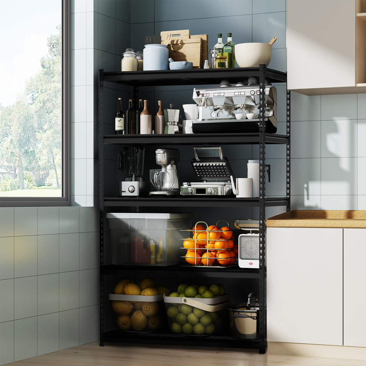 WORKPRO 5-Tier Metal Shelving Unit, 48”W x 24”D x 72”H, Heavy Duty Adjustable Garage Shelving, 4000 lbs Load Capacity (Total), Storage Rack for Garage, Basement, Warehouse, Workshop, 2 Pack WORKPRO