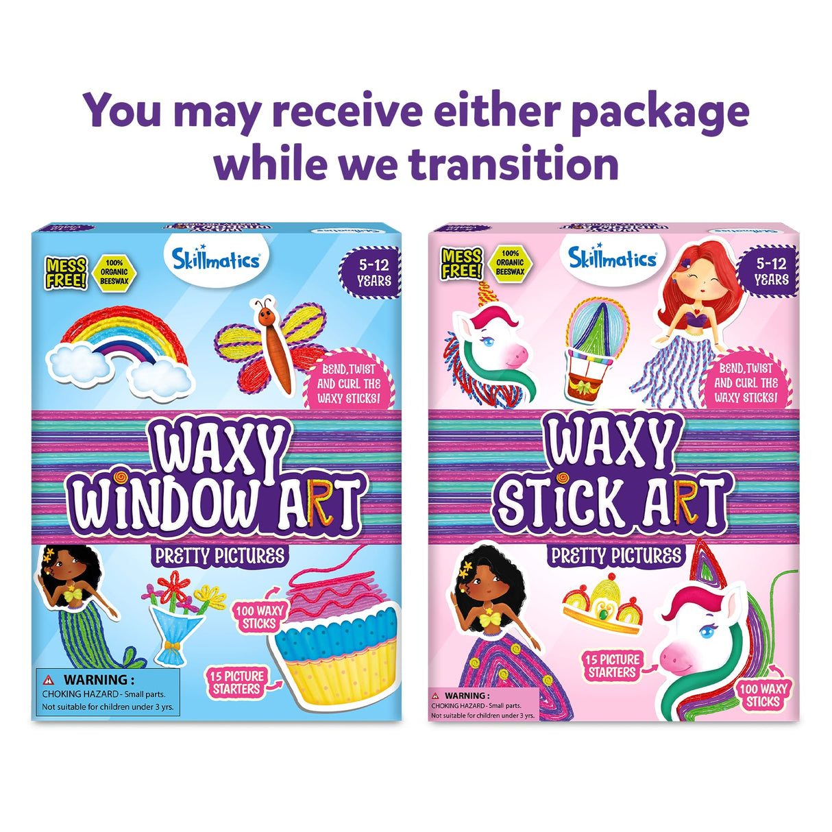 Skillmatics Waxy Stick Art Kit - 100 Bendable & Reusable Waxy Sticks for Mess-Free DIY Fun, Pretty Pictures with Unicorns & Princesses, Creative Gifts for Girls & Boys Ages 5, 6, 7, 8, 9, 10, 11, 12 Skillmatics