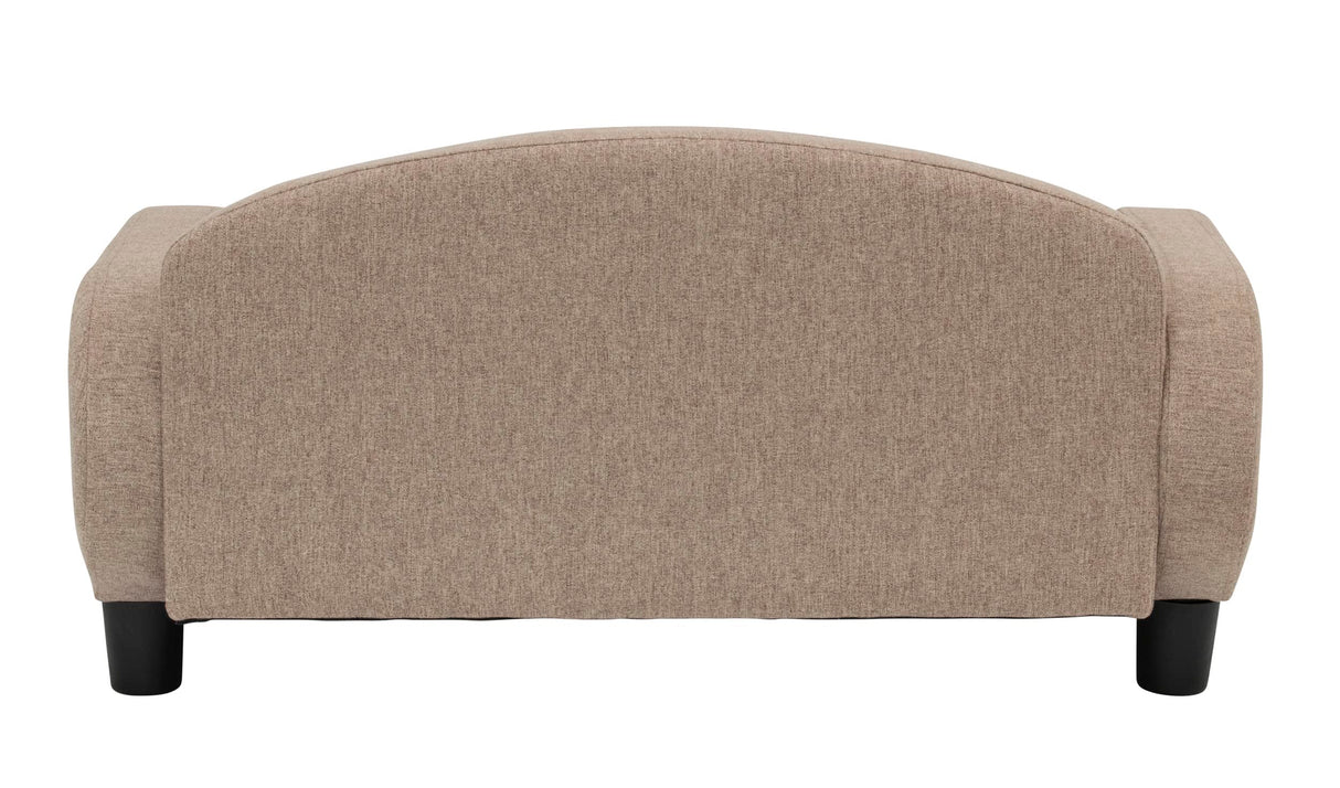 Paws & Purrs Modern Pet Sofa 31.5" Wide Low Back Lounging Bed with Removable Mattress Cover in Espresso/Sand Paws & Purrs