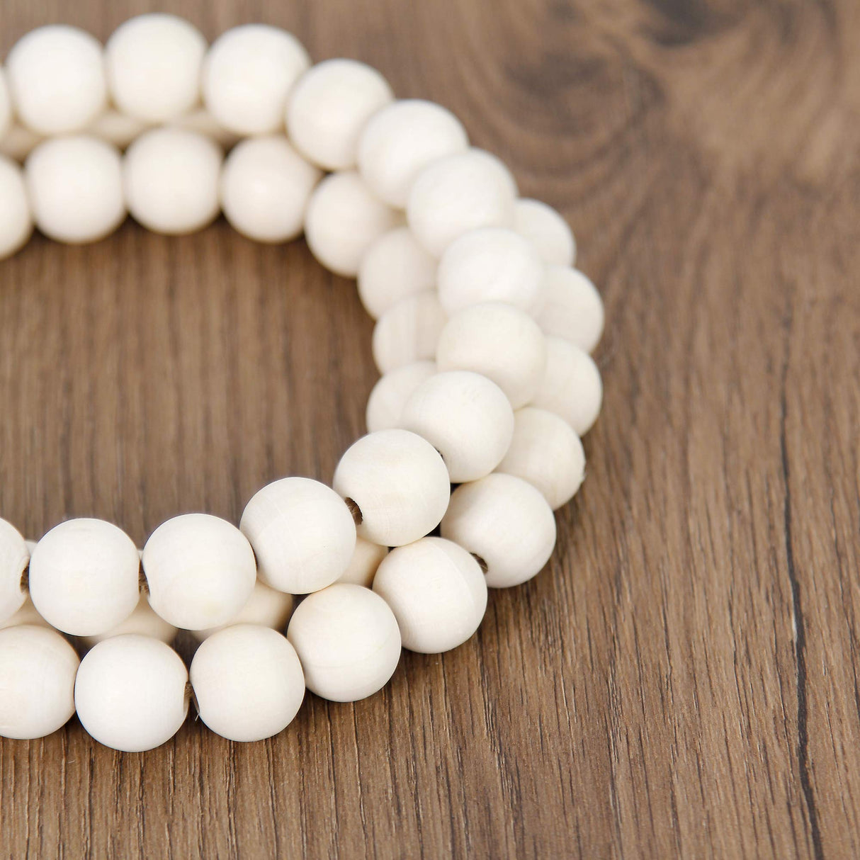 58in Wood Bead Garland with Tassels,Farmhouse Beads Rustic Country Decor Prayer Boho Beads Wall Hanging Decoration (Nature) RAMIRABI