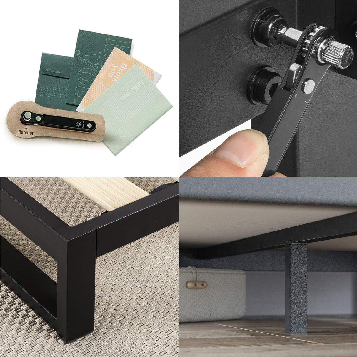 ZINUS Trisha 7 Inch Metal Platform Bed Frame, Wood Slat Support, No Box Spring Needed, Easy Assembly, Queen ZINUS