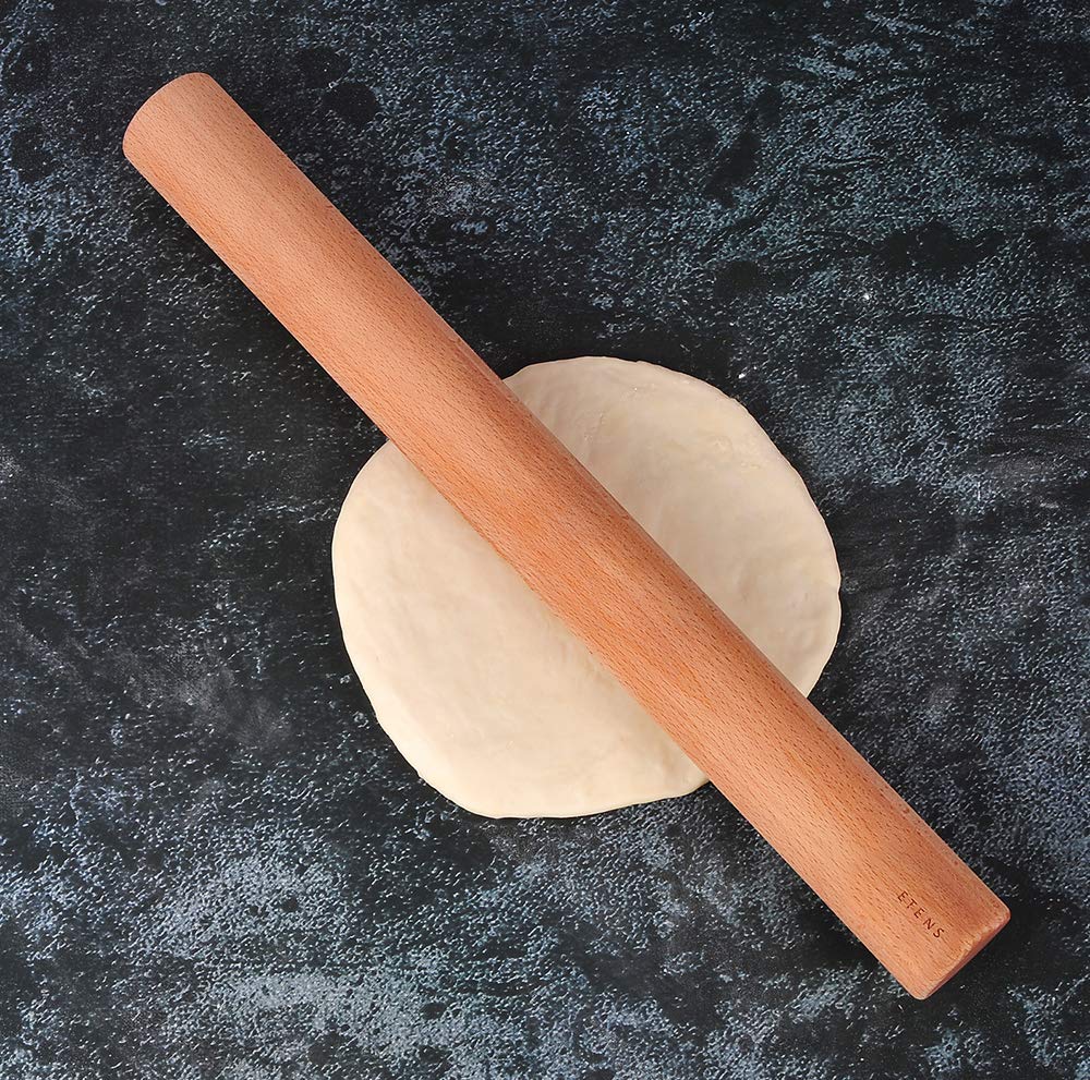 Etens Rolling Pin 17.3Inch, Professional Dowel Wood Rolling Pins for Baking Pasta Pizza Pie and Cookie, Wooden Dough Roller Pin (Straight Style, Large 1.73 Inch Diameter) Etens