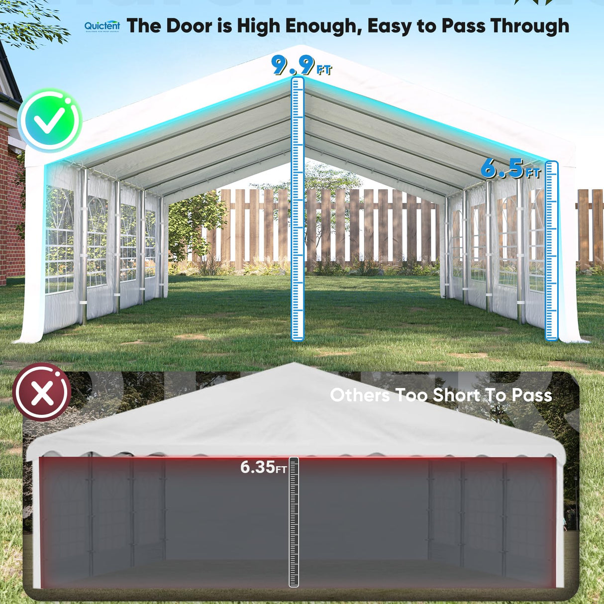 Quictent Premium 10x30 Party Tent Heavy Duty Outdoor Gazebo White Event Shelter Wedding Canopy Tent for Parties Carport BBQ with Removable Sidewall Windows & Storage Bags Quictent