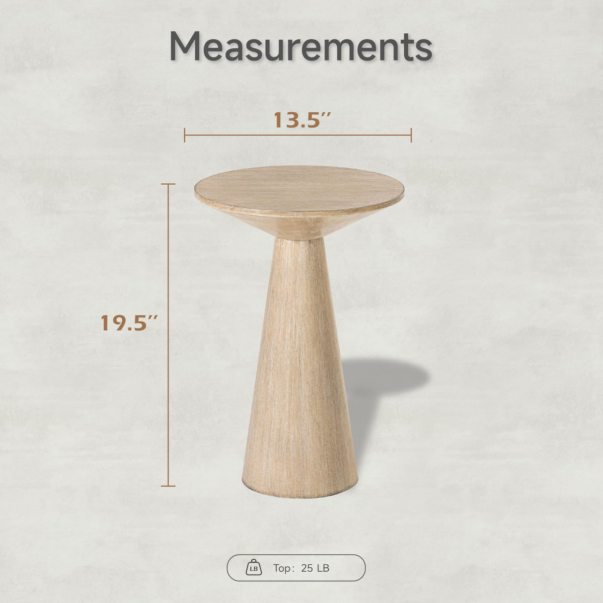 COZAYH Small Pedestal End Table Round Farmhouse Martini Table Wood Plant Stand Rustic Drink Table for Small Space Living Room, Natural Wood COZAYH