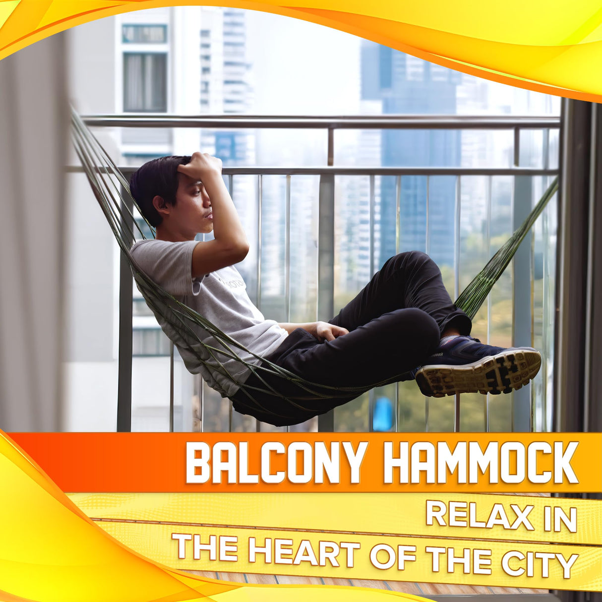 Mesh Hammock - Easy to Set Up Rope Hammocks for Outside, Dark Green Color, 90x31.5 Nylon Net Hammock, Max 100 KG (220 Pounds), Tree Hammocks for Outside, Camping & Patio Relaxation VIKROM