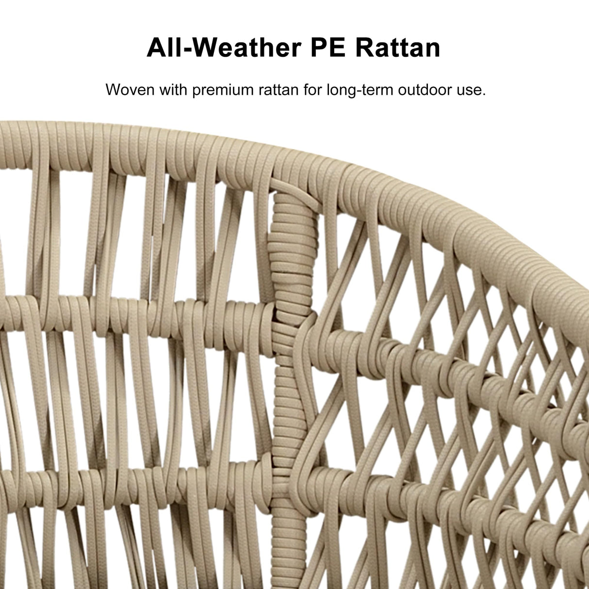 PURPLE LEAF 9 Pieces Outdoor Dining Set All-Weather PE Rattan Outdoor Patio Furniture Set with All Aluminum Frame Rectangular Table and Chairs Set for Lawn Garden Backyard Deck, Champagne PURPLE LEAF