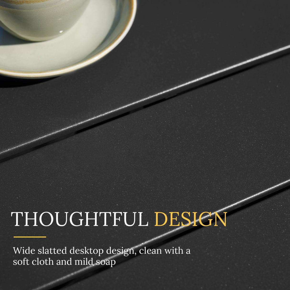 VICLLAX 35.5" Round Outdoor Bar Table, Bar Height Patio Table with Adjustable Umbrella Hole for Balcony, Black VICLLAX