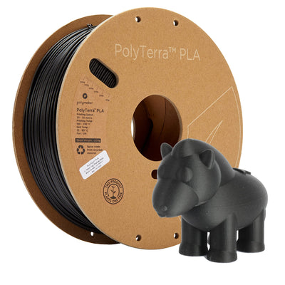 Polymaker Matte PLA Filament Charcoal Black 1.75mm 1kg 3D Printing Filament, PolyTerra 3D Printer PLA Filament