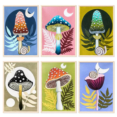 YALKIN Paint by Numbers for Adults and Kids Beginner, Painting by Number Kits On Canvas,Without Frame DIY Color Oil Painting Acrylic Paints,Home Wall Decor(6 Pack 8x12 in)