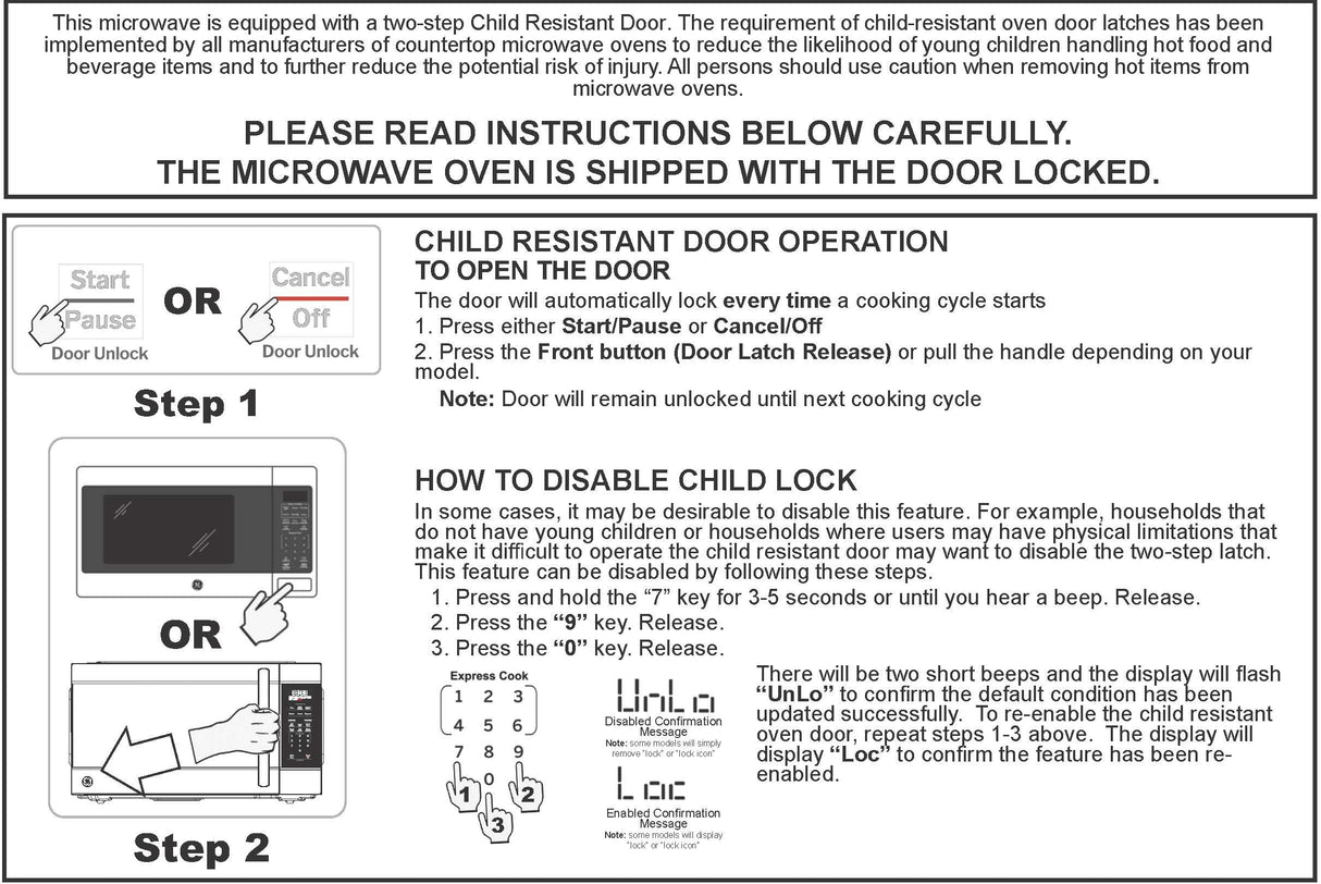 GE Countertop Microwave Oven, Compact 1.1 Cubic Ft., 950-watt Capacity, 6 Auto Cooking Settings, Child-Lock Technology, Kitchen Essentials for the Countertop, Dorm Room or Apartment, Stainless Steel GE