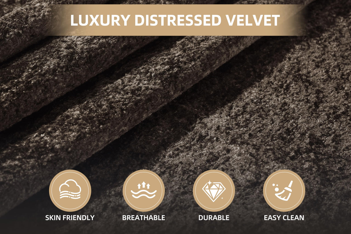 Homguava Modular Sectional Couches for Living Room,105" Cloud Couch with L-Shape Chaise,Comfy Sofa Living Room Couch with Deep Seat,No Assembly L Couch,Luxury Distressed Velvet(Yellow Brown,L) Homguava