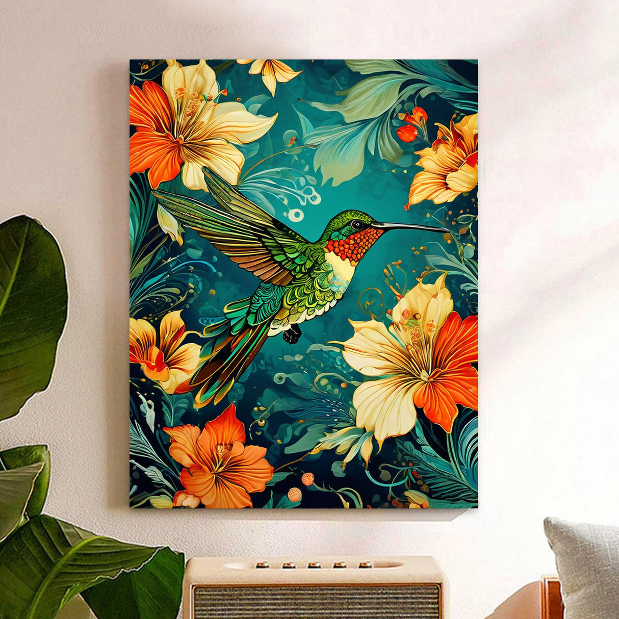 Reivworl Hummingbird Paint by Numbers Kit for Adults, Hummingbird Paint by Number for Adults, Adult Paint by Number Kits for Gifts and Wall Decor 16x20 Inch Reivworl