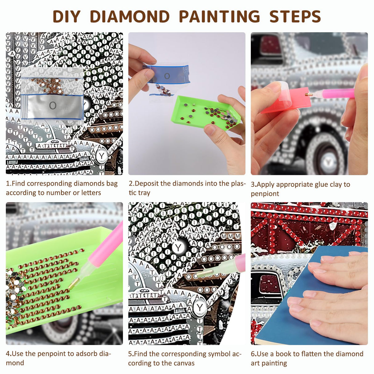 SENQAO Christmas Diamond Art Hanging Kits for Adults Kids, Farmhouse Truck Diamond Art Suncatchers, 5D Special Shape Diamond Painting Pendant Window Ornament Gifts for Home Door Wall Decor SENQAO