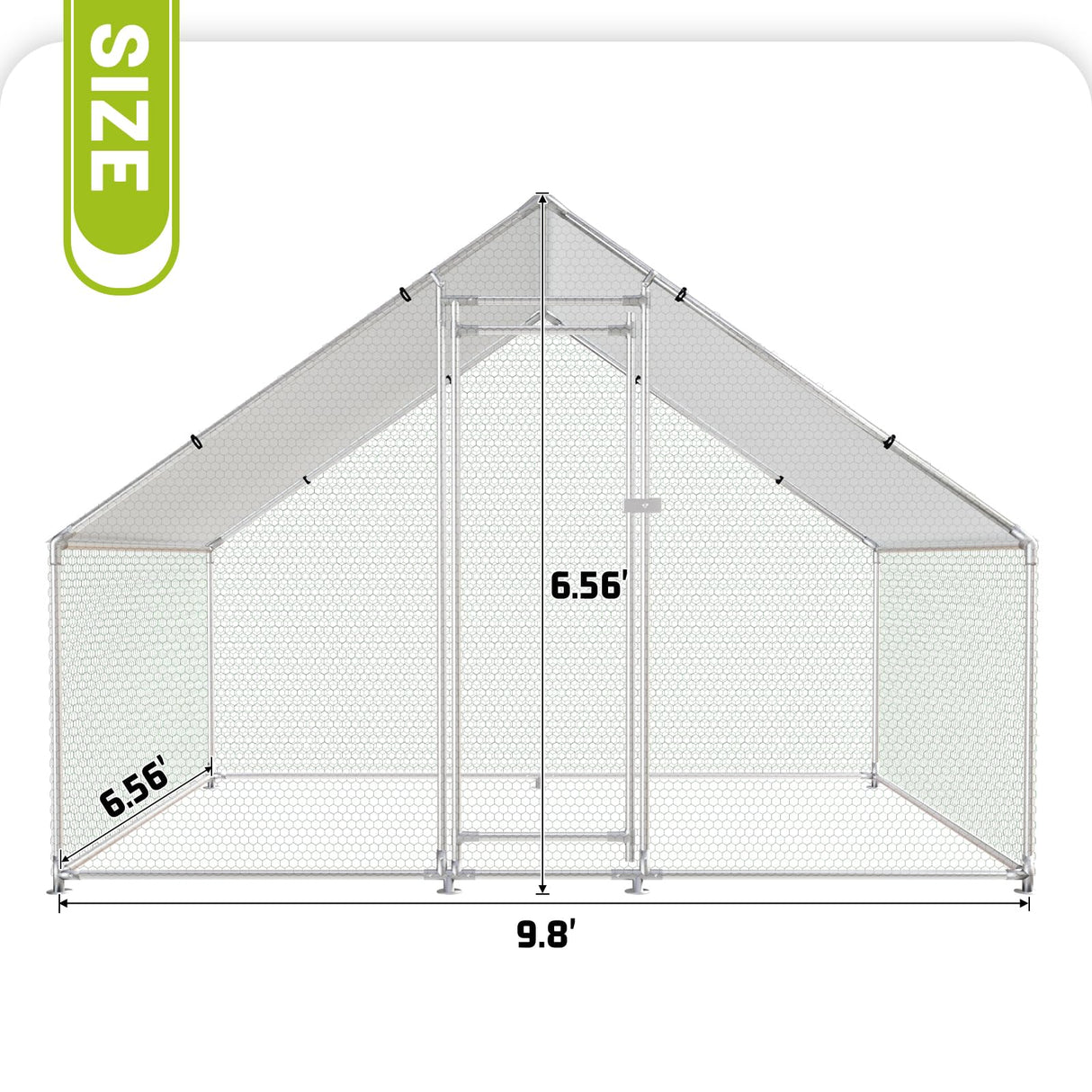 HEYTOWN Large Metal Chicken Coop Chicken Pen with Water-Resident and Anti-UV Cover Walk-in Poultry Cage Chicken Runs for Yard with Cover Duck Rabbit Dog House Outdoor HEYTOWN