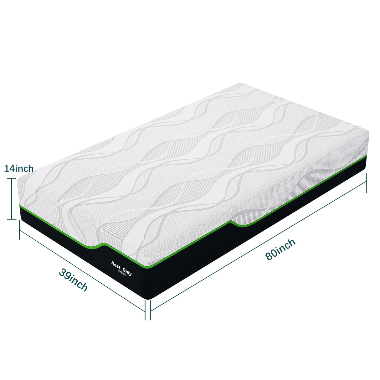 Rest Only Twin XL Mattress 14 Inch, Twin XL Hybrid Mattress in a Box, Extra Long Twin Innerspring Mattress with Gel Memory Foam and Pocket Coils Spring, Medium Plush Feel RO REST ONLY