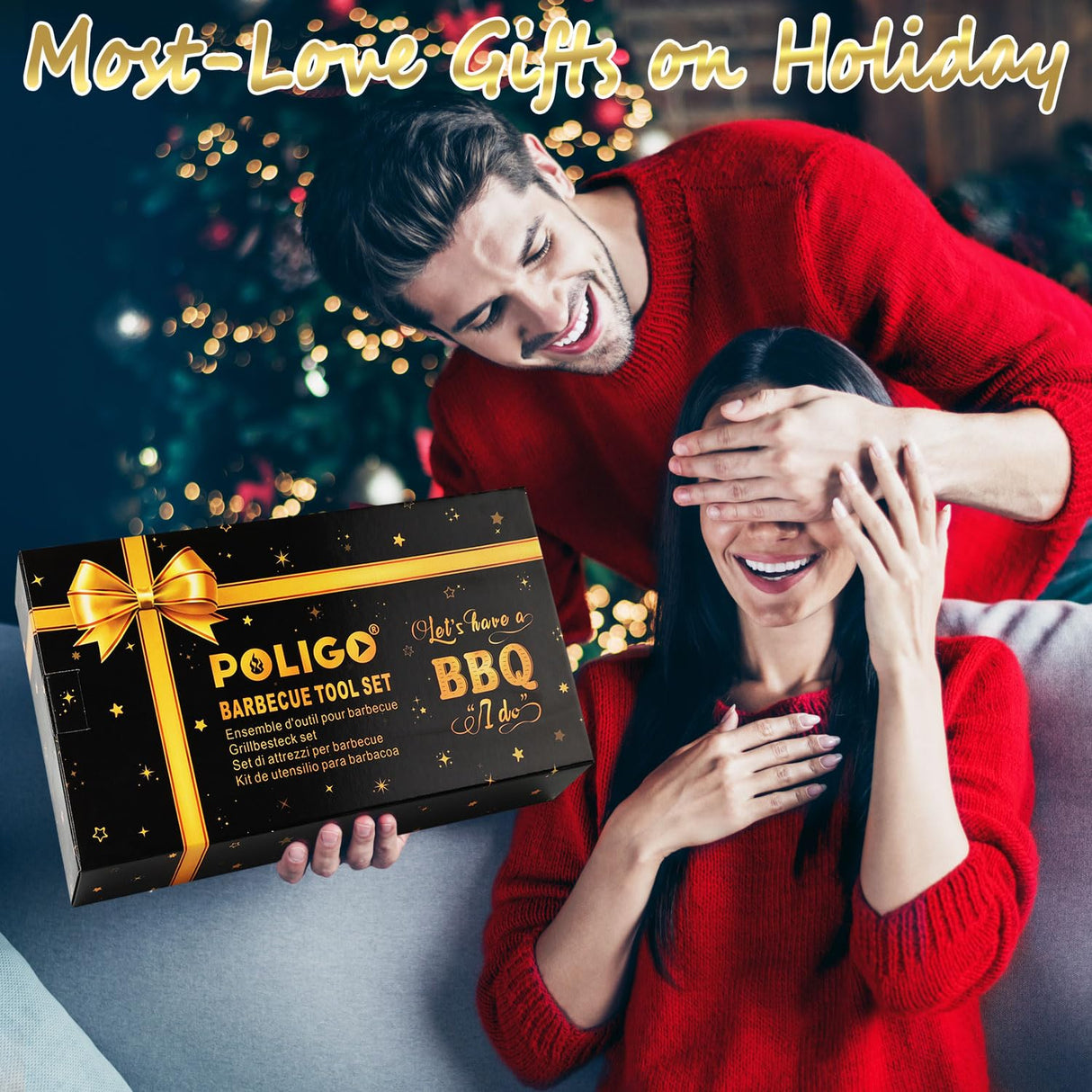 POLIGO 29 PCS BBQ Grill Accessories Stainless Steel BBQ Tools Grilling Tools Set with Storage Bag for Christmas Dads Birthday Presents - Camping Grill Utensils Set Ideal Grilling Gifts for Men Women POLIGO