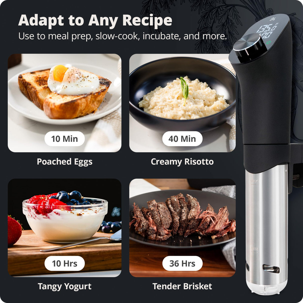 Greater Goods Kitchen Sous Vide Machine - Precision Cooker, Immersion Circulator, Brushless Motor, 1100 Watts (Onyx Black) Greater Goods