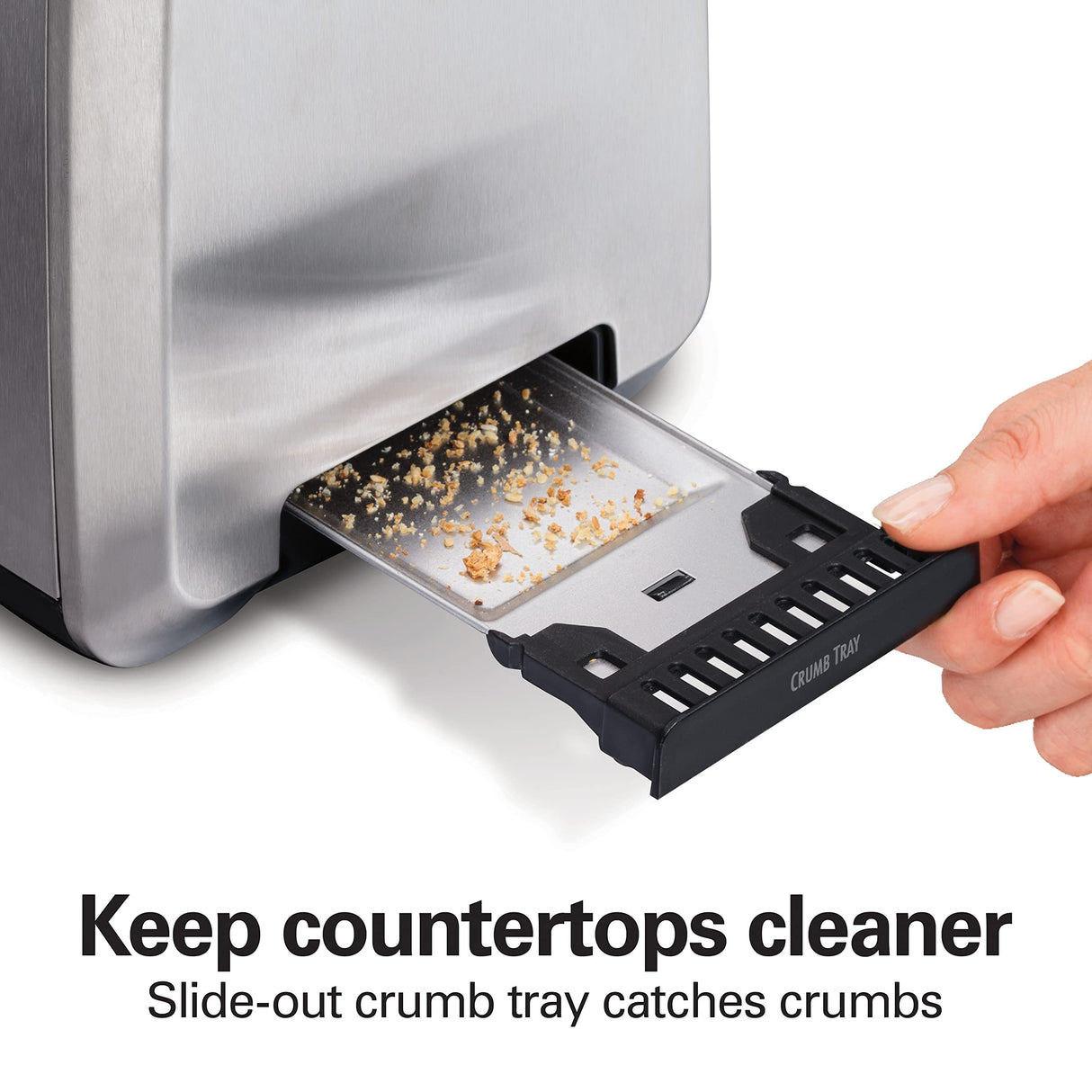 Hamilton Beach 2 Slice Toaster with Extra-Wide Slots, Bagel Setting, Toast Boost, Slide-Out Crumb Tray, Auto-Shutoff & Cancel Button, Defrost Function, Stainless Steel (22794) Hamilton Beach