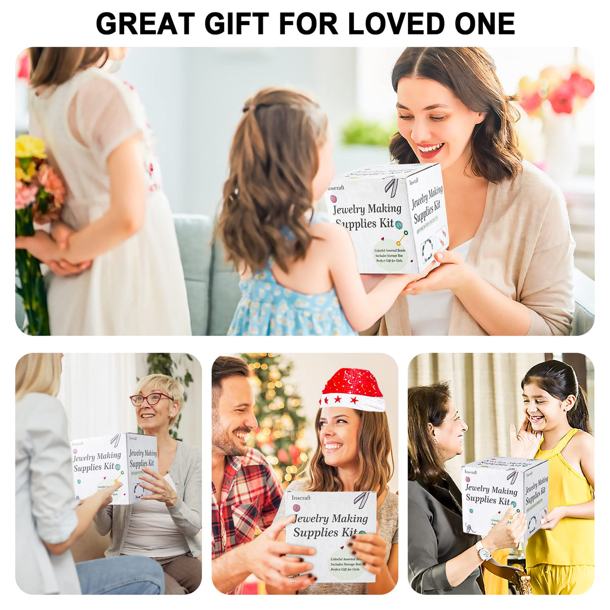 Jewelry Making Kit, 1960 pcs, Supplies Includes Beads, Instructions, Findings, Wire for Bracelet, Necklace, Earrings Making Kit for Adults by Inscraft INSCRAFT