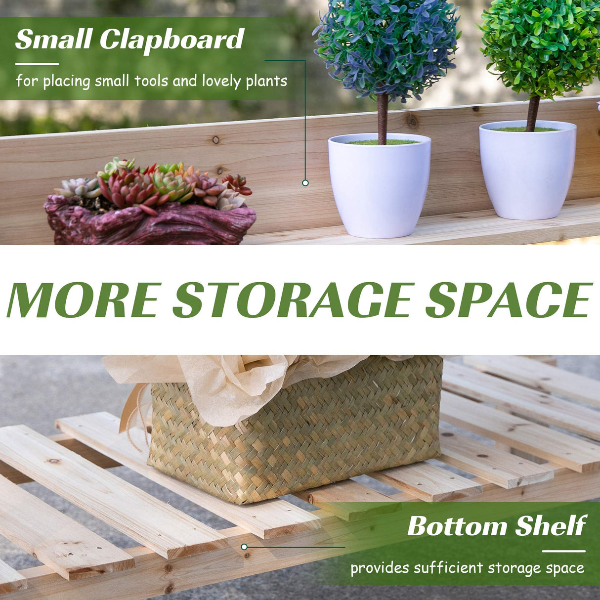 Outsunny Outdoor Potting Bench Table, Wooden Workstation with Sliding Tabletop, Storage Shelf and Dry Sink, for Greenhouse, Garden, Patio, Natural Outsunny