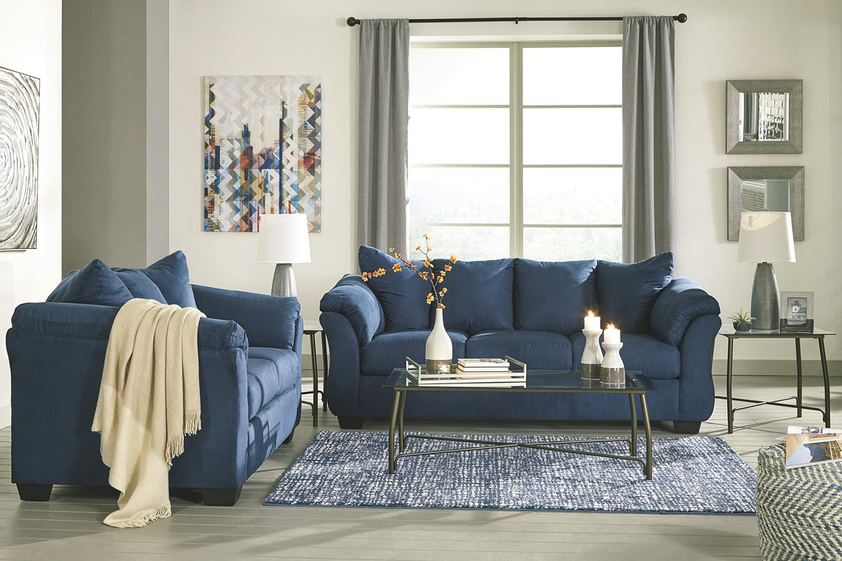 Signature Design by Ashley Darcy Casual Plush Loveseat, Dark Blue Signature Design by Ashley
