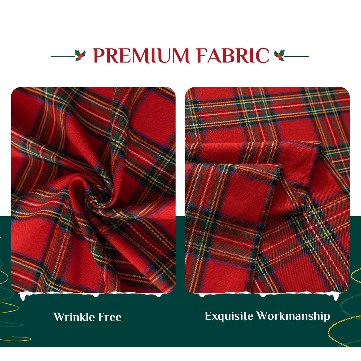 Softalker Christmas Checkered Tablecloth Rectangle - Red Buffalo Plaid Linen Cotton Gingham Xmas Table Cloths, Winter Farmhouse Table Decorations for Dining/Parties/Holiday, 54 x 80 Inch Softalker